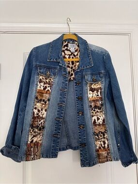 vintage-style “Just B” embellished denim jacket
